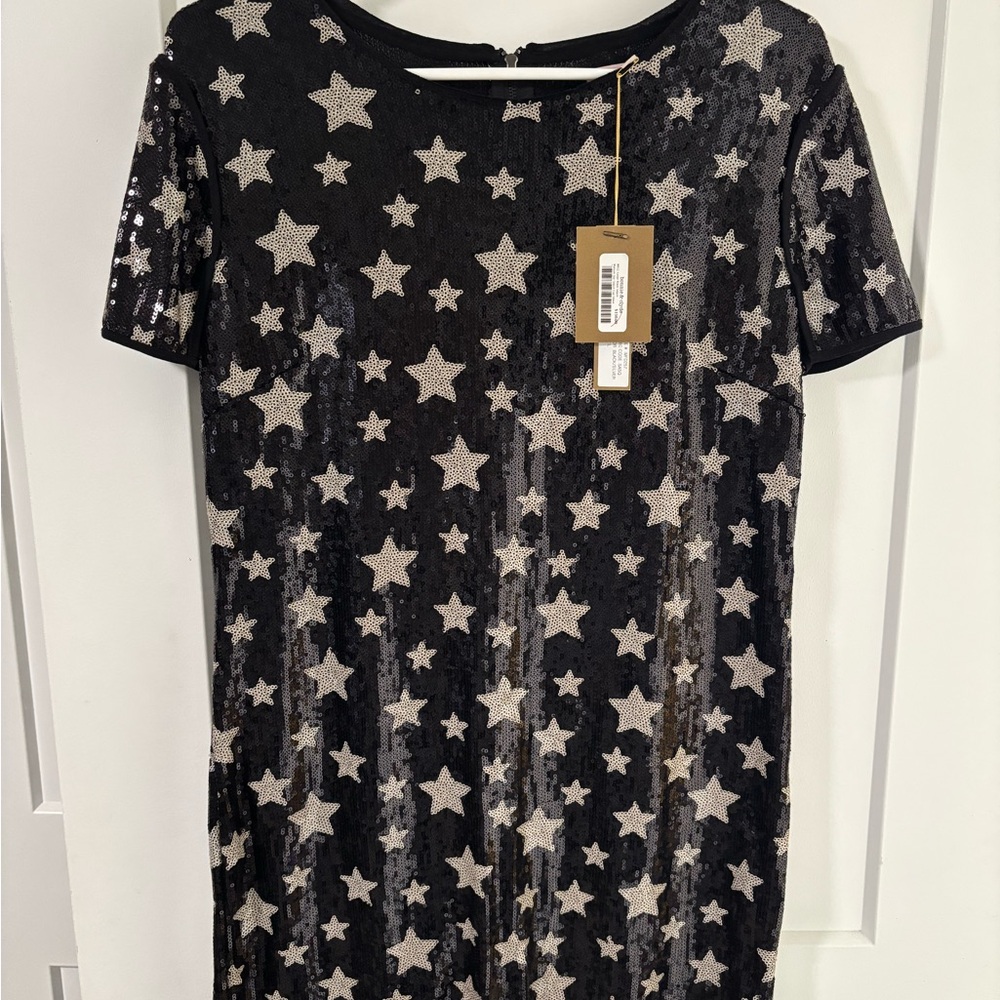 Maloom Black Sequin Star Dress